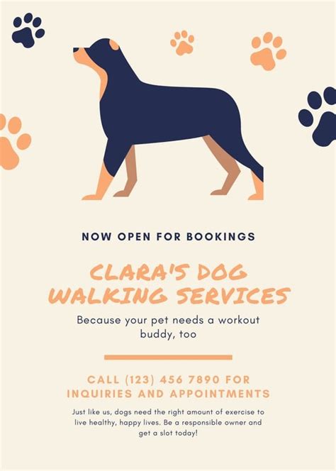 Dog walking flyer template word