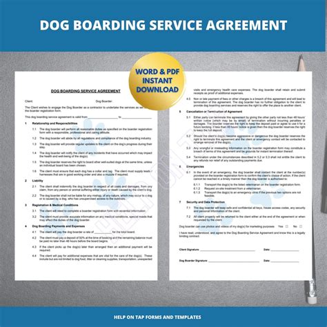 Dog Boarding Contract