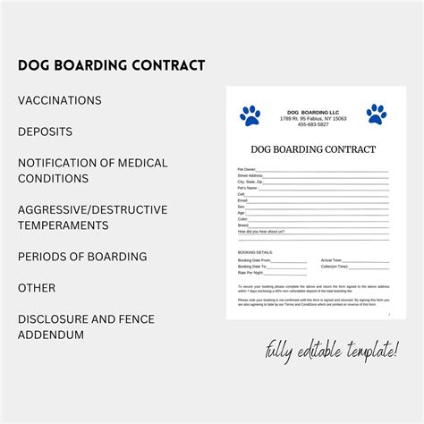 Dog Boarding Contract Template