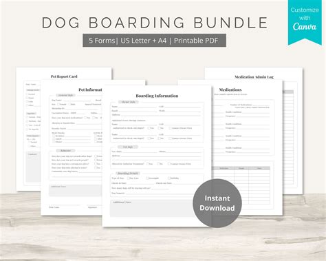 Free Dog Boarding Form Templates