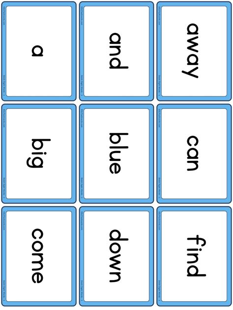 Dolch Sight Word List Flashcards