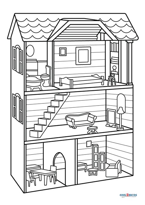 Dollhouse Coloring Page 1