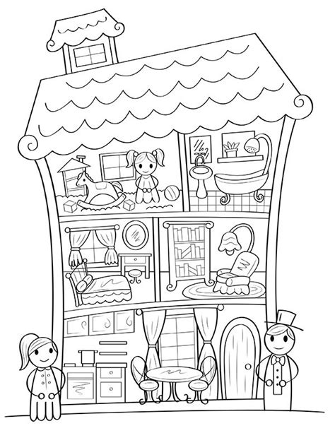 Dollhouse Coloring Page 2