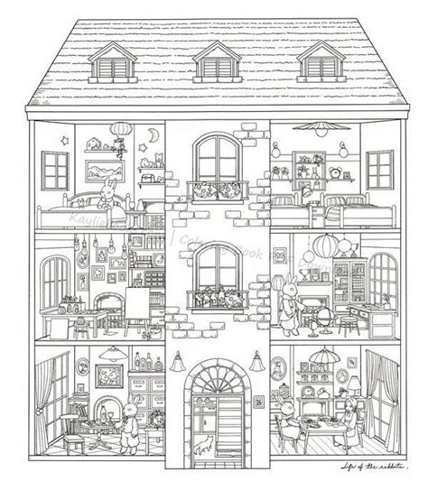 Dollhouse Coloring Page 3