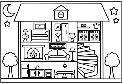 Dollhouse Coloring Page 6