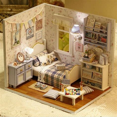 Dollhouse bedroom furniture and decorations