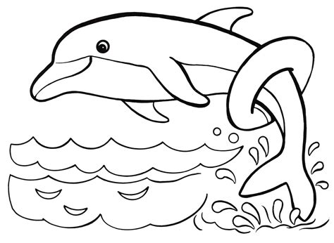 Dolphin coloring pages for kids with simple designs and patterns