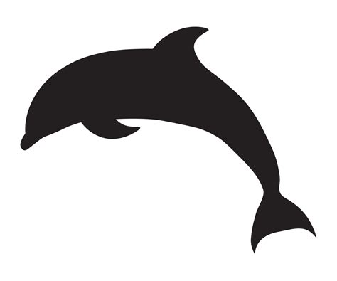 Simple dolphin silhouette stencil print design