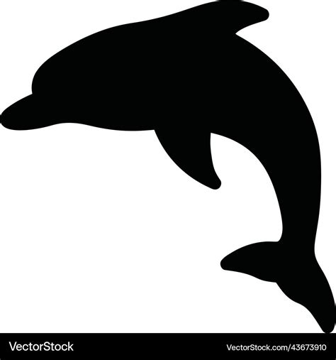 Dolphin silhouette stencil print design