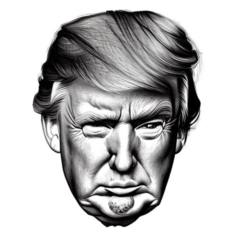 Donald Trump caricature with a comb-over hairstyle