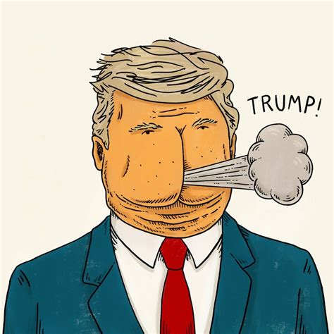 Donald Trump caricature with a suit jacket