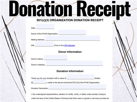 Donation Receipt Template Example 2