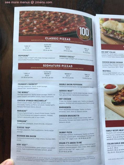 Donatos Pizza Menu