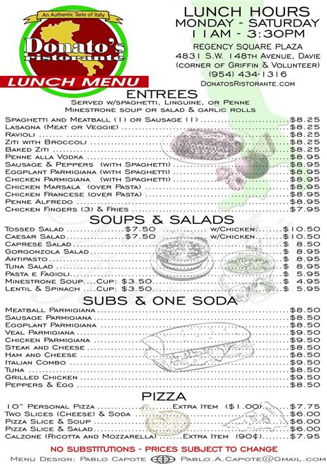 Donatos Menu Specials