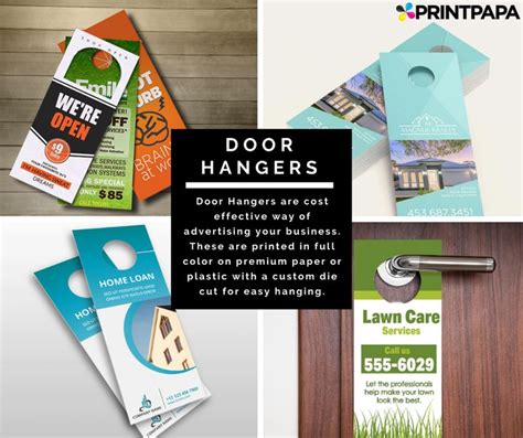 A collection of door hanger templates with different designs