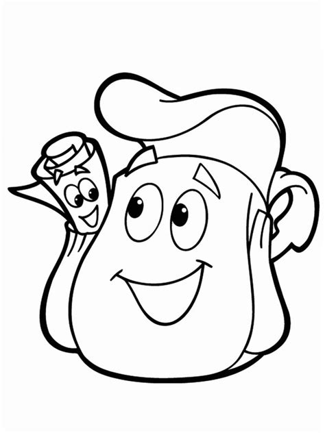 Dora Backpack Face Coloring Page