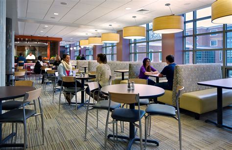 A bustling dorm cafeteria with a variety of food options