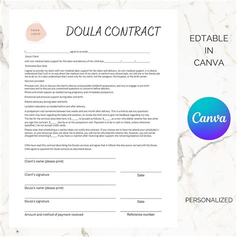 Doula Contract Template Download