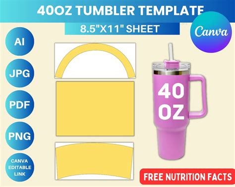 Download and Print Tumbler Template in Canva