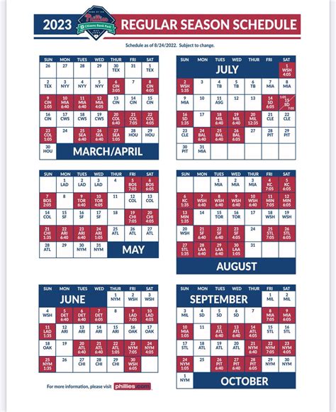 Download Phillies 2023 Printable Schedule