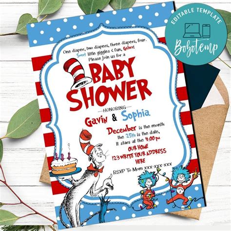 Dr. Seuss Baby Shower Invitation