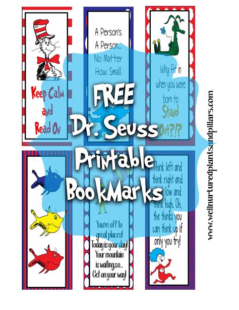 Dr. Seuss Bookmark Templates for Reading