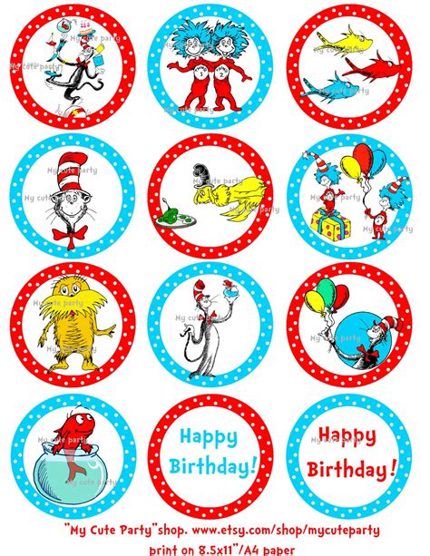 Dr. Seuss Cupcake Toppers 1