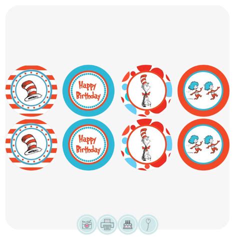 Dr. Seuss cupcake toppers