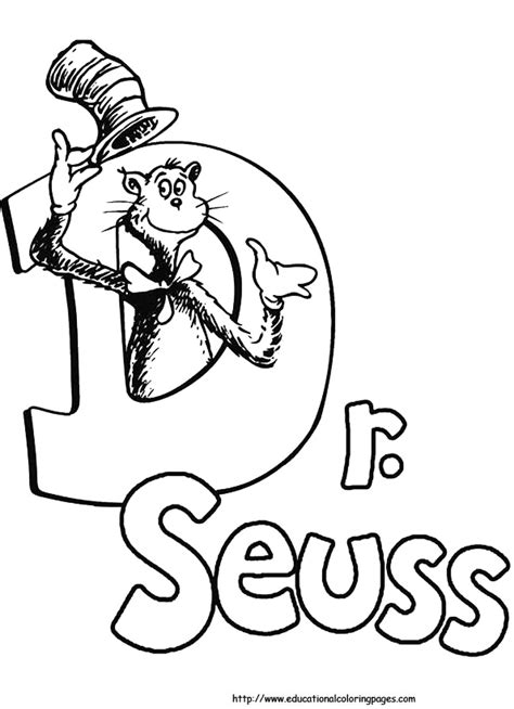 Dr. Seuss educational coloring pages