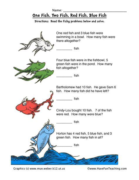 Dr. Seuss Fish Games and Quiz