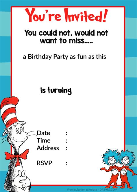 Dr. Seuss Inspired Party Invitation Template Benefits