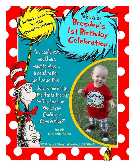 Dr. Seuss Party Invitation Flyer