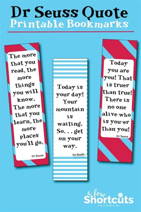 Dr. Seuss Quote Bookmarks