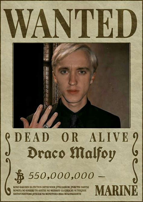 Draco Malfoy Wanted Poster