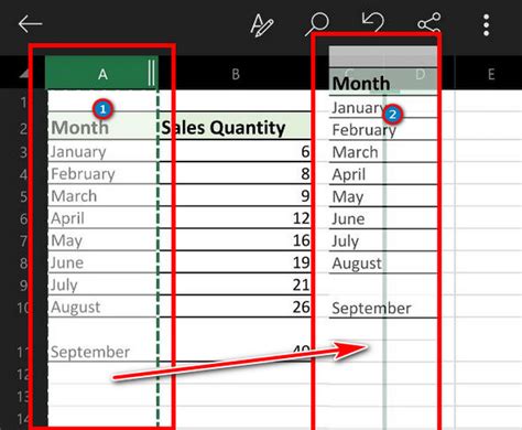 Drag and Drop Method for Swapping Columns in Excel