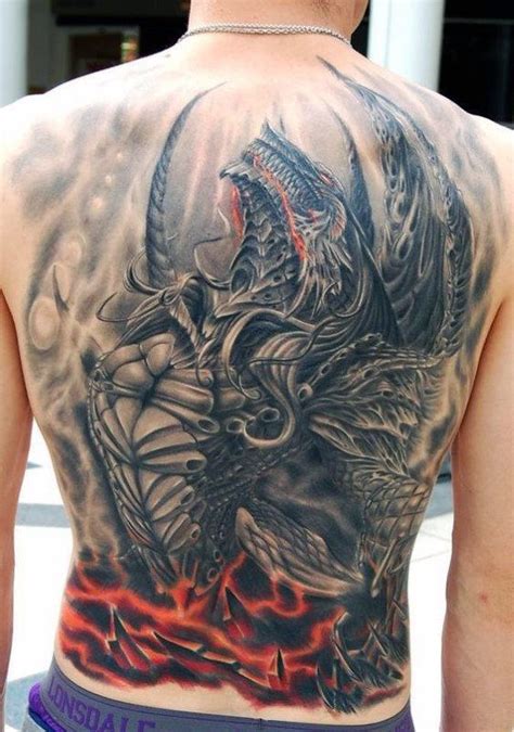 Dragon back tattoos for men