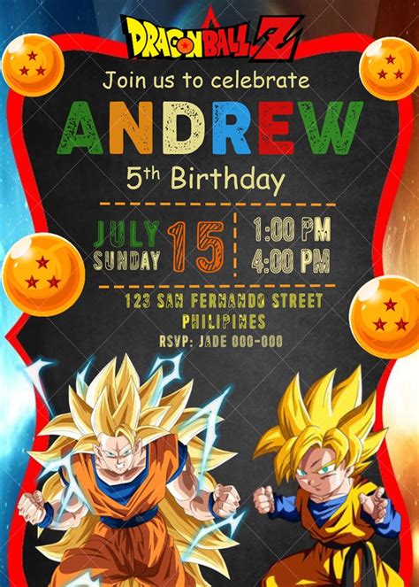 Dragon Ball Z Invitation Template 5