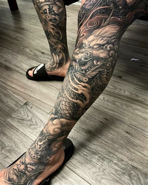 Dragon Leg Tattoos