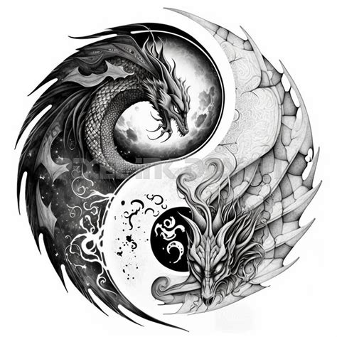 Dragon Tattoo Design Yin Yang