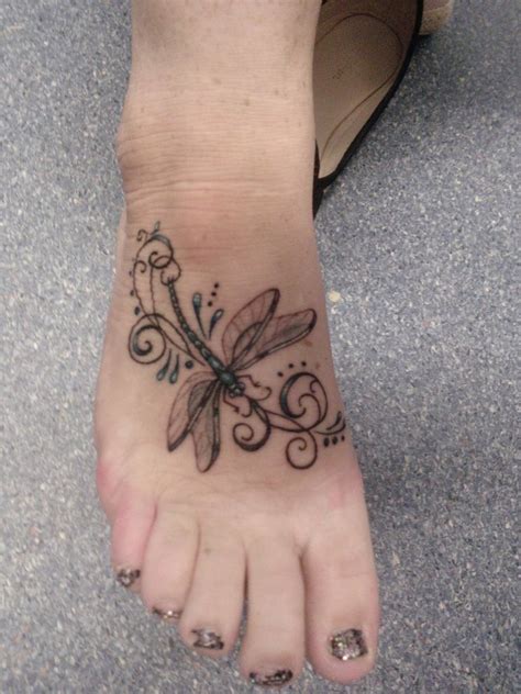 Dragonfly tattoos for foot