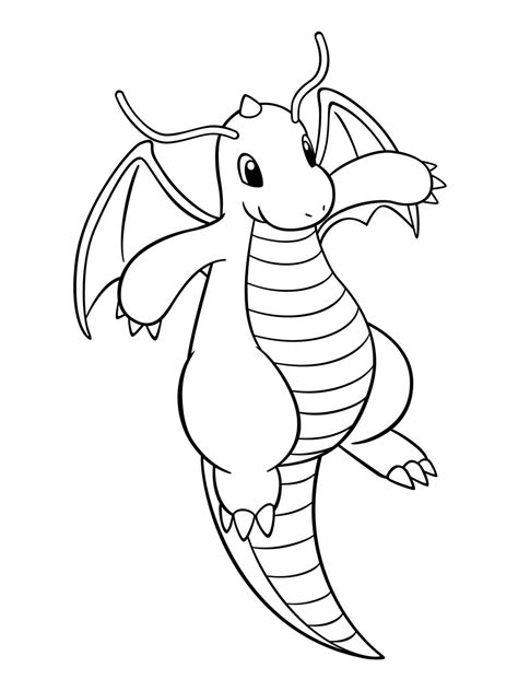 Dragonite Colouring Page