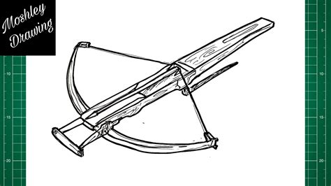 A detailed drawing of a crossbow