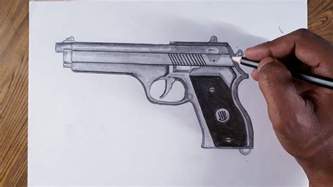 A detailed drawing of a revolver