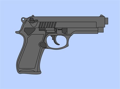 A detailed drawing of a revolver