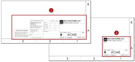 Drawing template example for SolidWorks