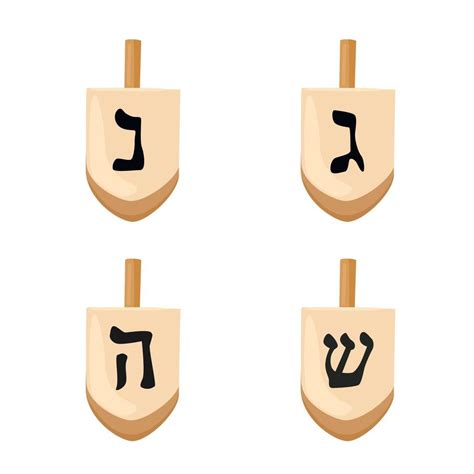 A dreidel with Hebrew letters