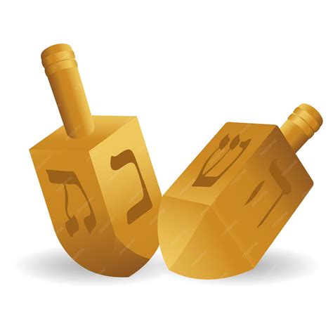 Dreidel with Hebrew Letters and Symbols