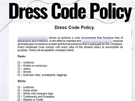 Dress Code Policy