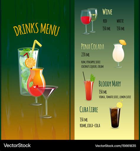 Drink menu template 1