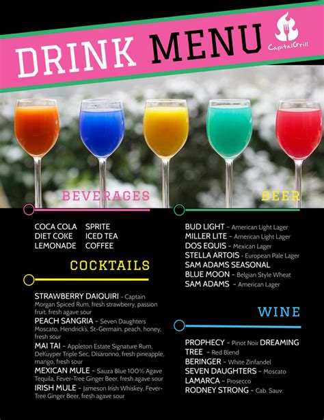 Drink menu template 5